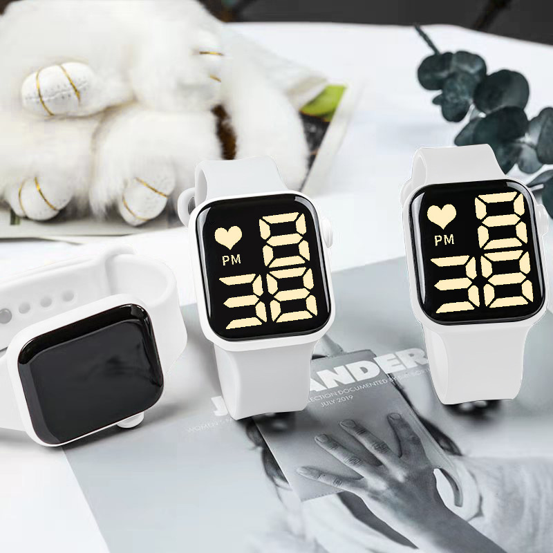 어린이 광장 팔찌 시계 LED 전자 패션 간단한 터치 수영 방수 손목 시계